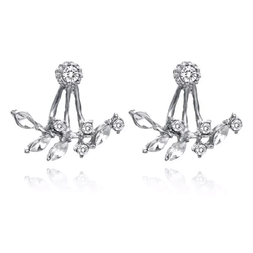 ⚜️𝟯𝟬%𝗢𝗙𝗙 𝗯𝘂𝗻𝗱𝗹𝗲𝘀 𝟯+⚜️ NEW Floral Rhinestone Jacket Earrings - Picture 6 of 16